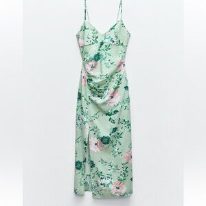 NWT Zara linen blend floral dress